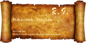 Rubicsek Ibolya névjegykártya