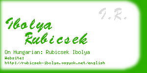 ibolya rubicsek business card